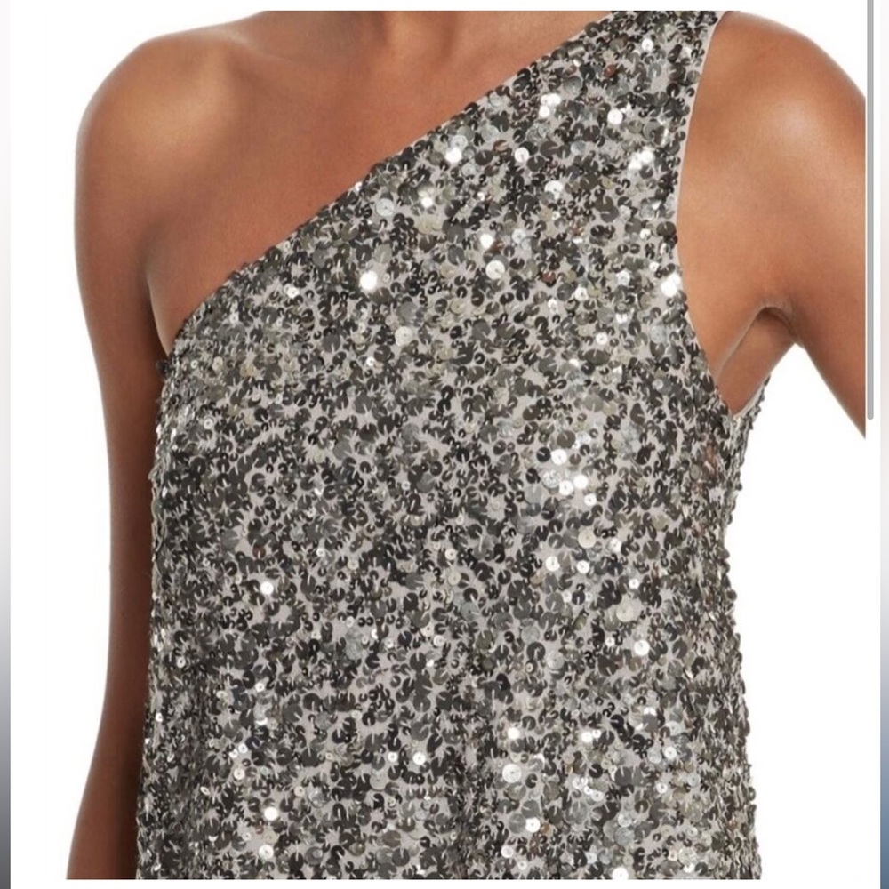 Joie Sequin Top In Vintage Silver Size L Nwt $278 Glam Holiday Party Cocktail
